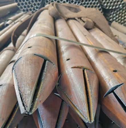 大连出尖打孔加工无缝注浆钢花管注浆管厂家